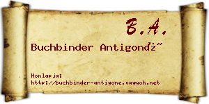 Buchbinder Antigoné névjegykártya